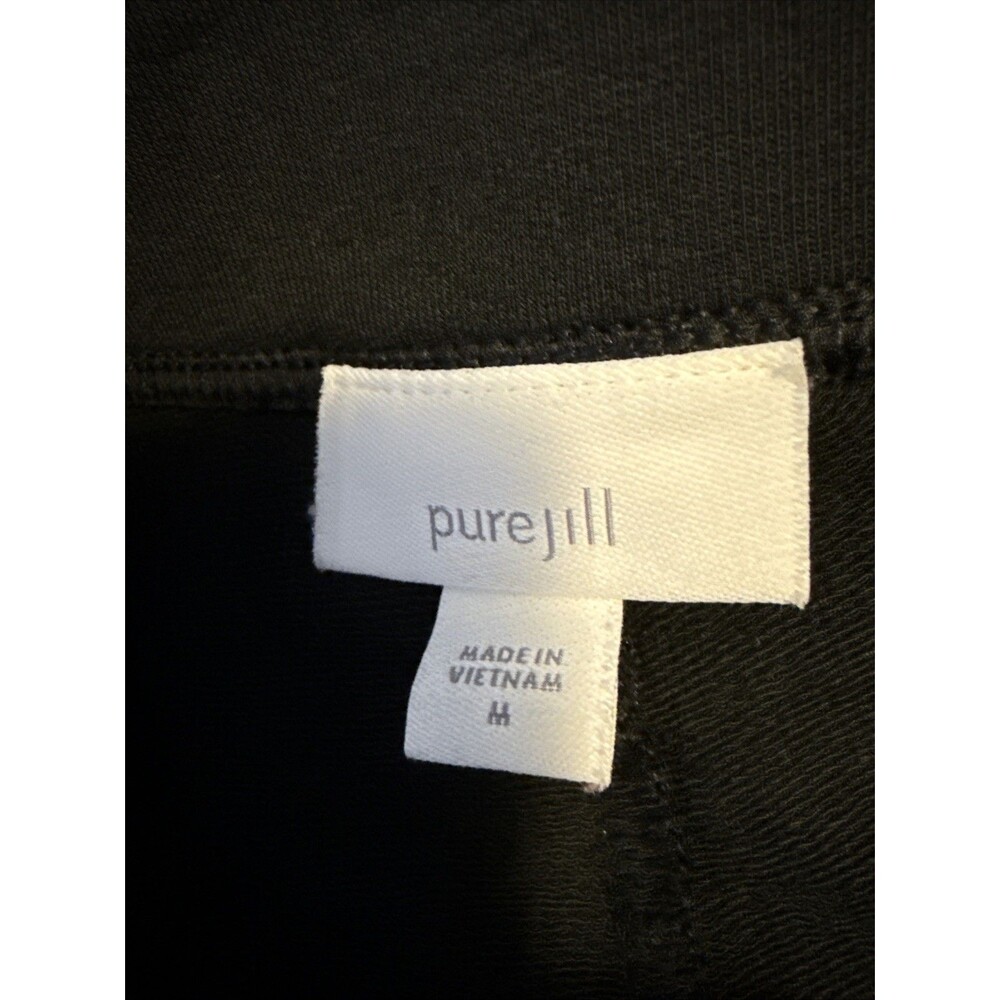 Pure J Jill Womens M Black Pima Cotton Modal Wide Leg Crop Pants Lounge Cozy - Picture 2 of 4